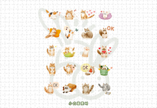 【貼紙素材】療癒貓咪透明免扣去背貼紙Goodnotes：圖片 4